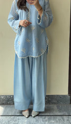 Embroidered Ocean Breeze 2PCS