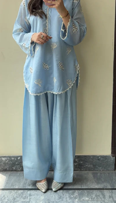 Embroidered Ocean Breeze 2PCS