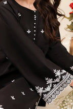 Embroidered Rosy Black Berry 2PCS