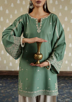 Embroidered Rosy Pastel Green 2PCS
