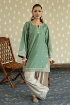 Embroidered Rosy Pastel Green 2PCS