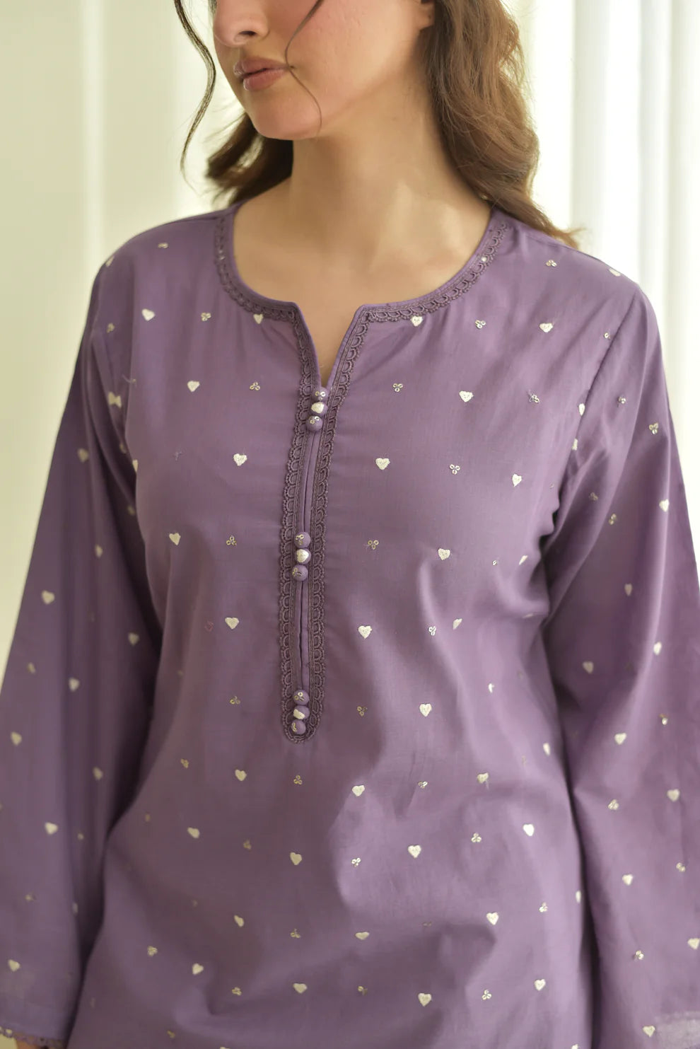 Embroidered Purple Hearts 3PCS