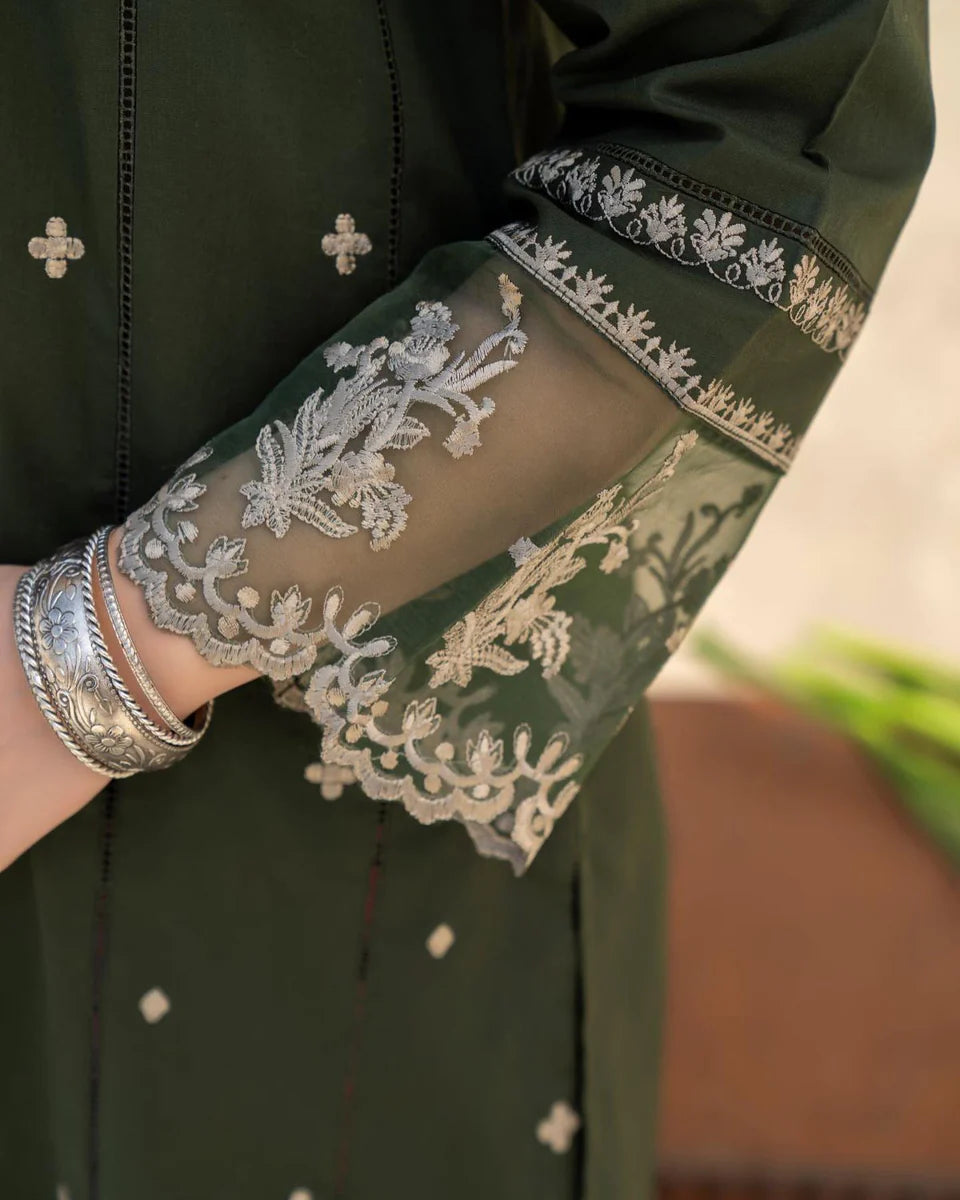 Embroidered Zara Green 3PCS