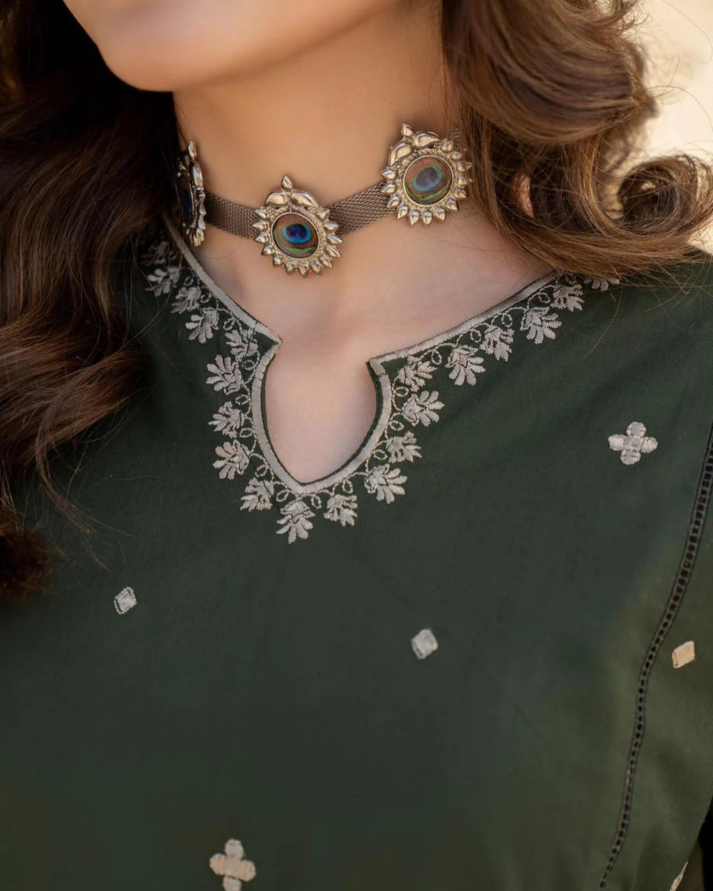 Embroidered Zara Green 3PCS