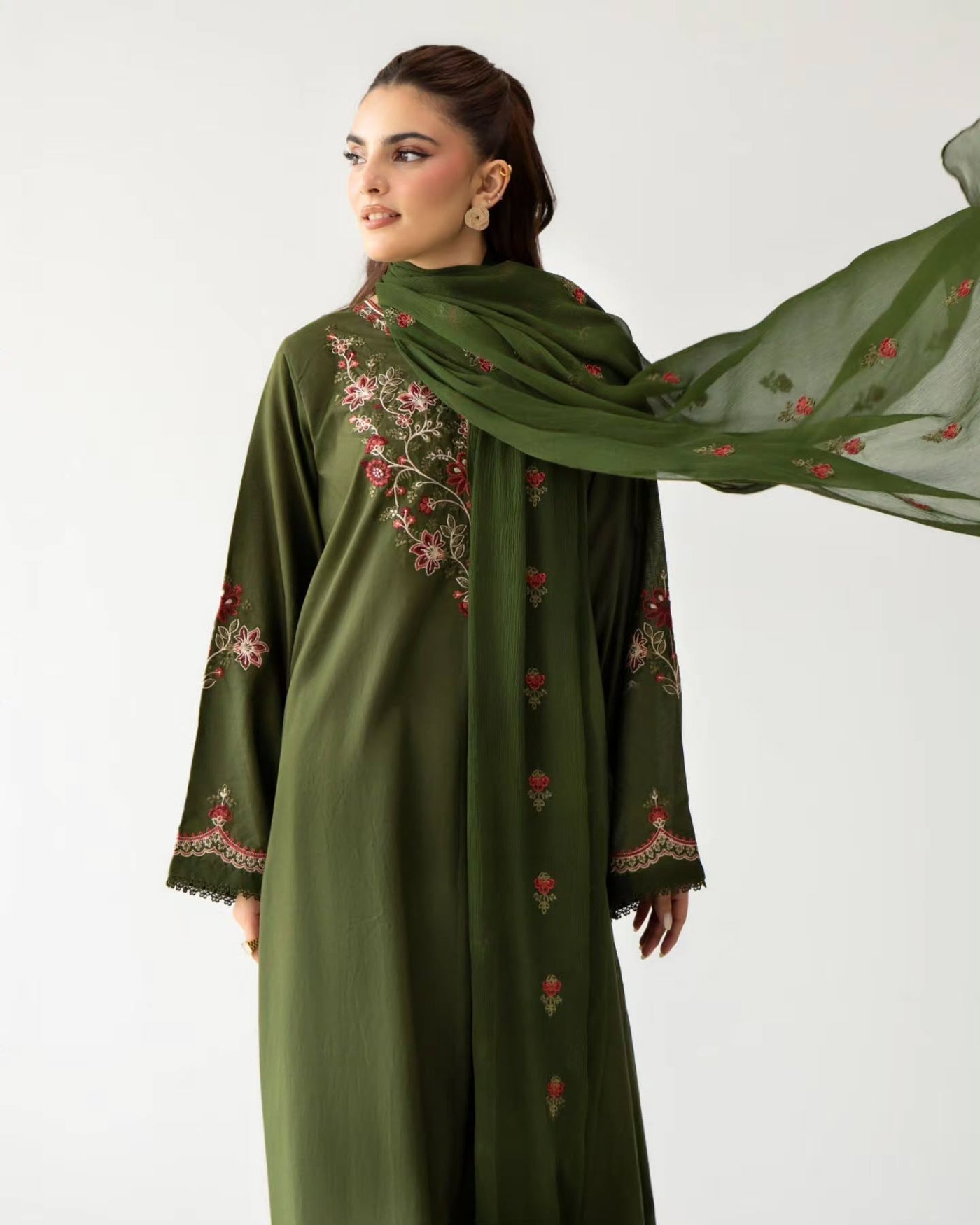 Zareen Olive 3PC