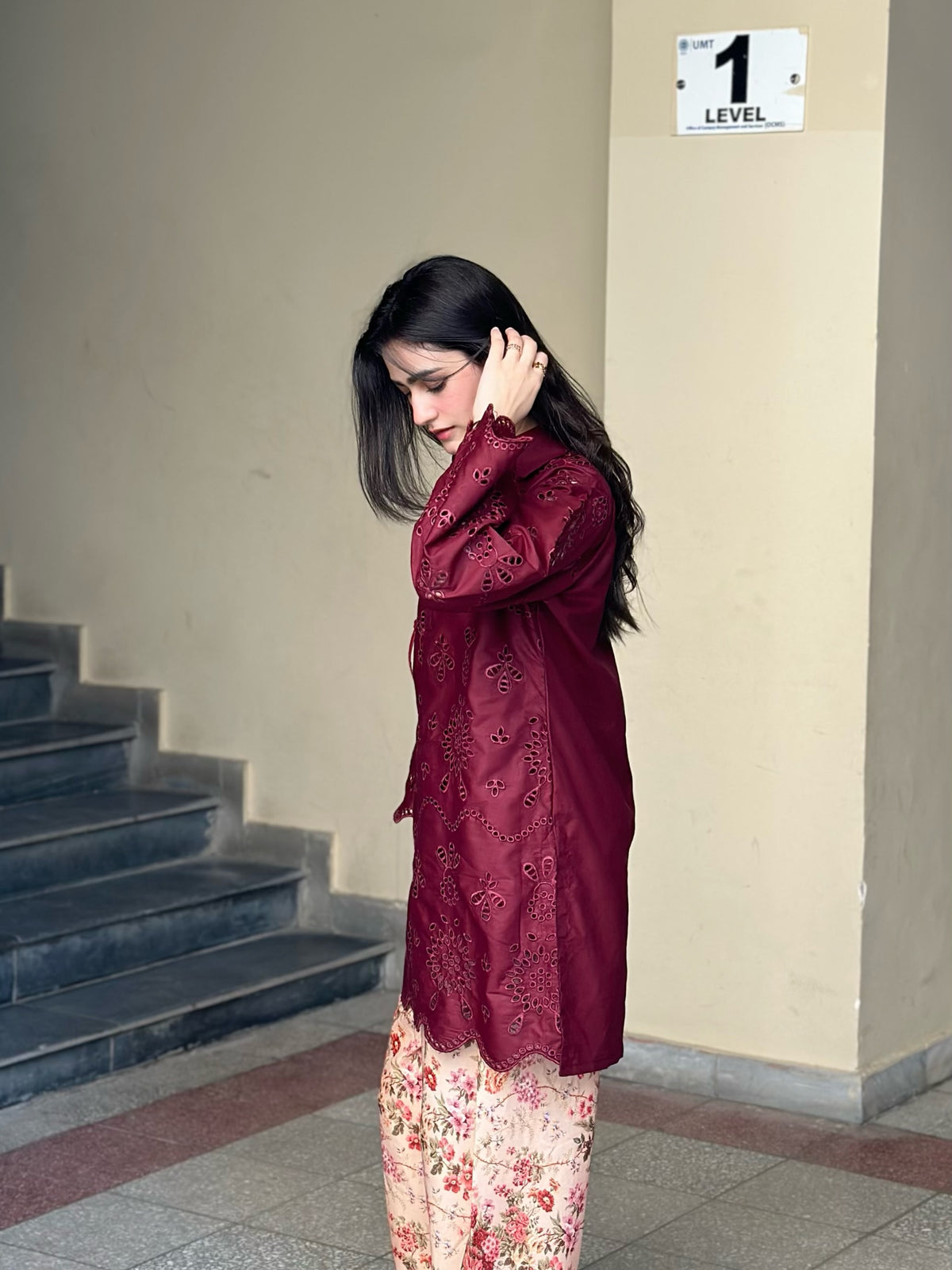 Dried Rose Embroidered 2pc Dress