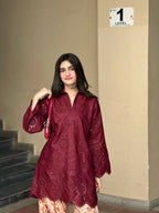Dried Rose Embroidered 2pc Dress