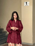 Dried Rose Embroidered 2pc Dress