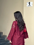 Dried Rose Embroidered 2pc Dress