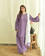 Embroidered Purple Hearts 3PCS
