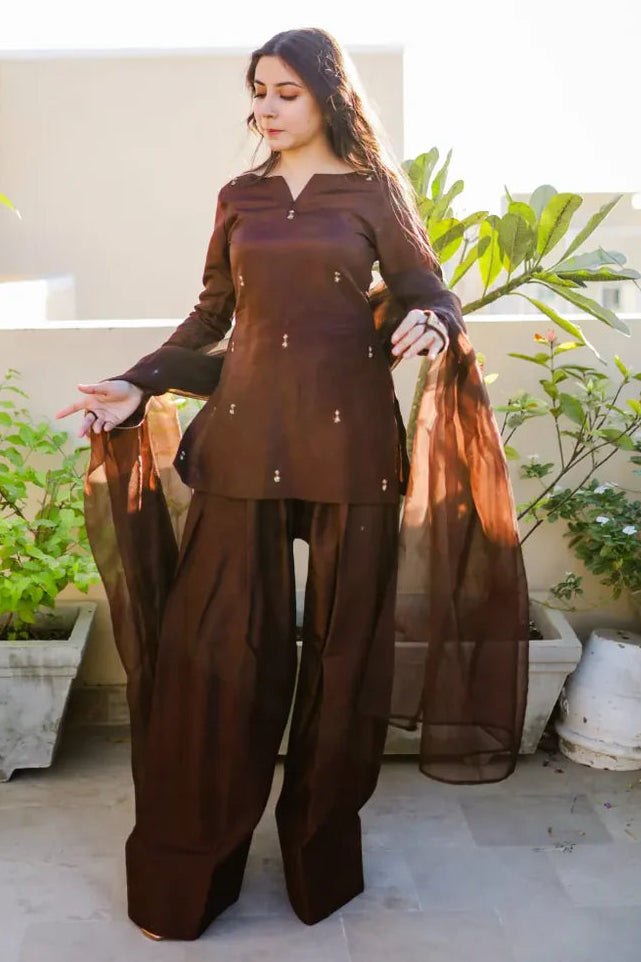 Embroidered Shahmeen 3PCS