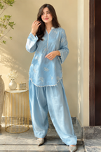 Embroidered Ocean Breeze 2PCS