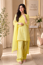 Printed Rosy Lime Yellow 3PCS