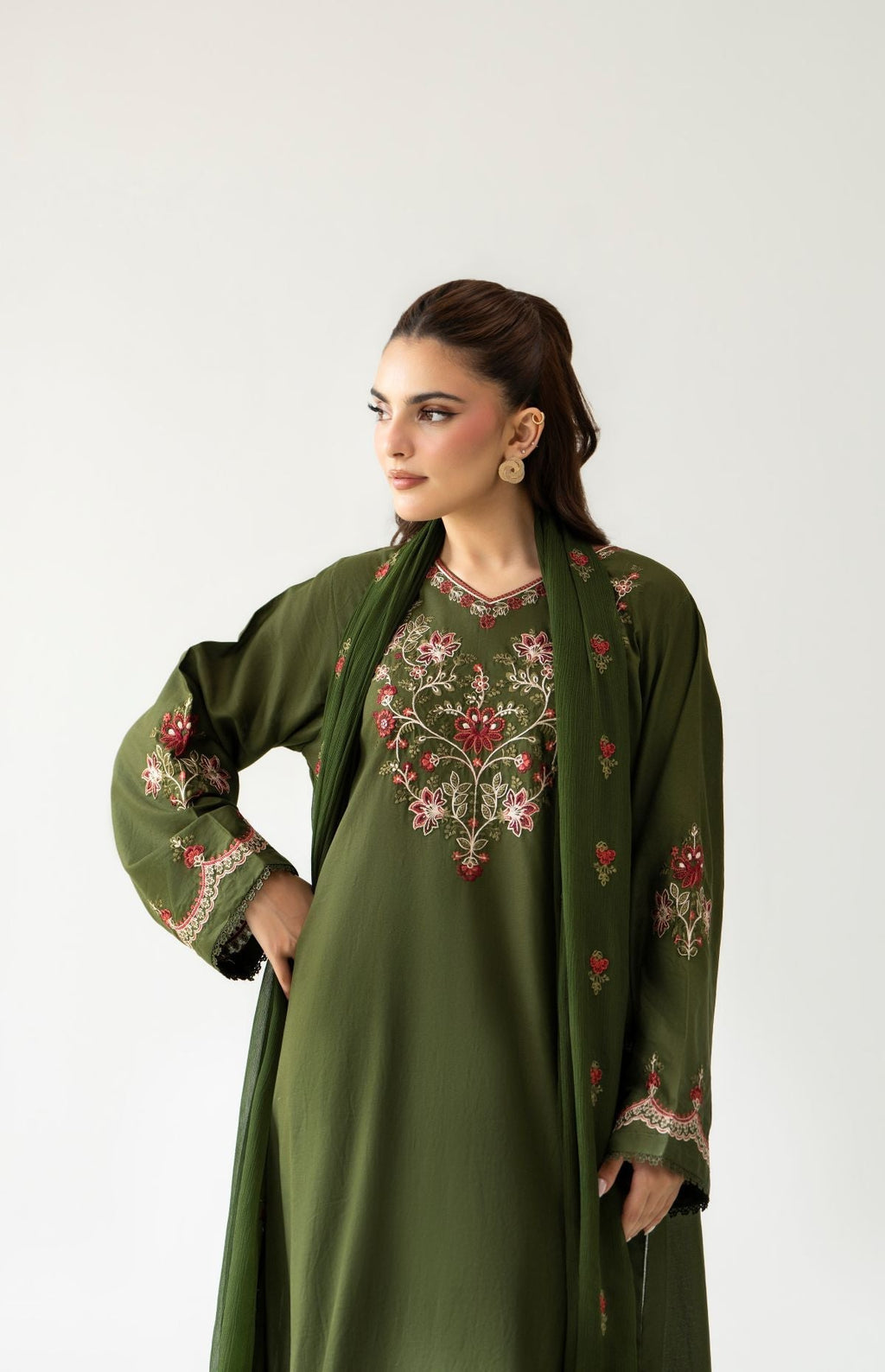 Zareen Olive 3PC