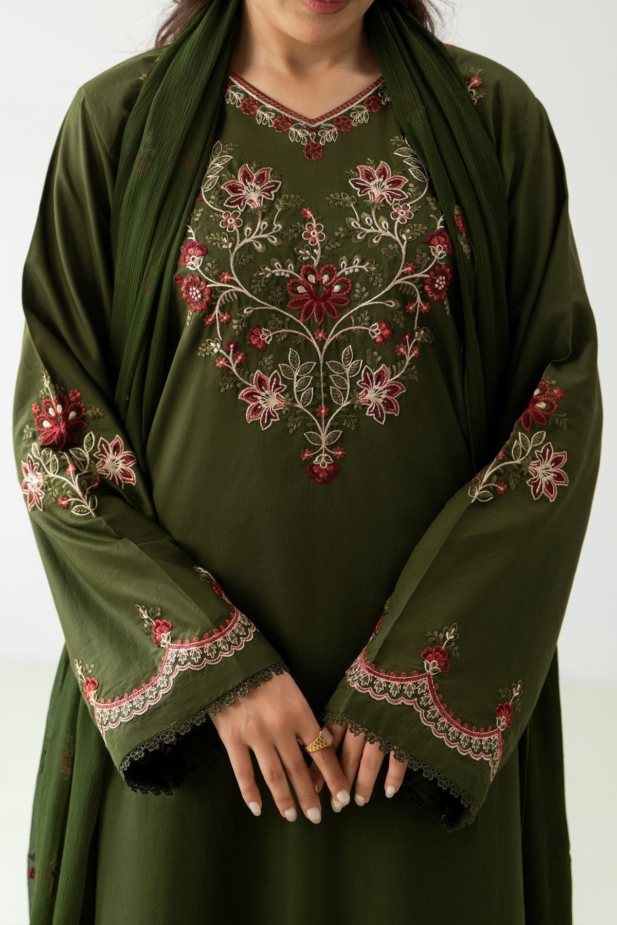 Zareen Olive 3PC