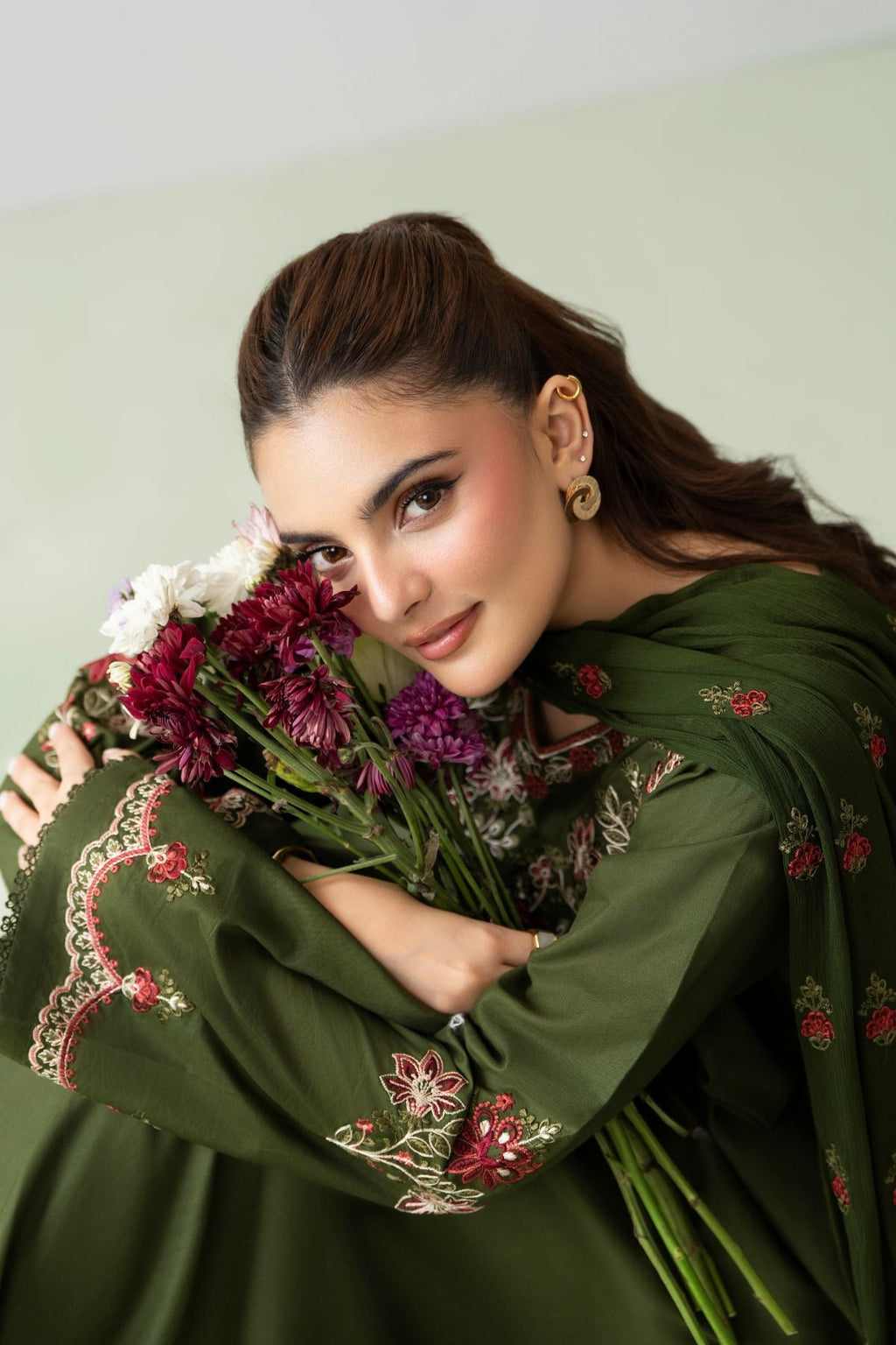 Zareen Olive 3PC