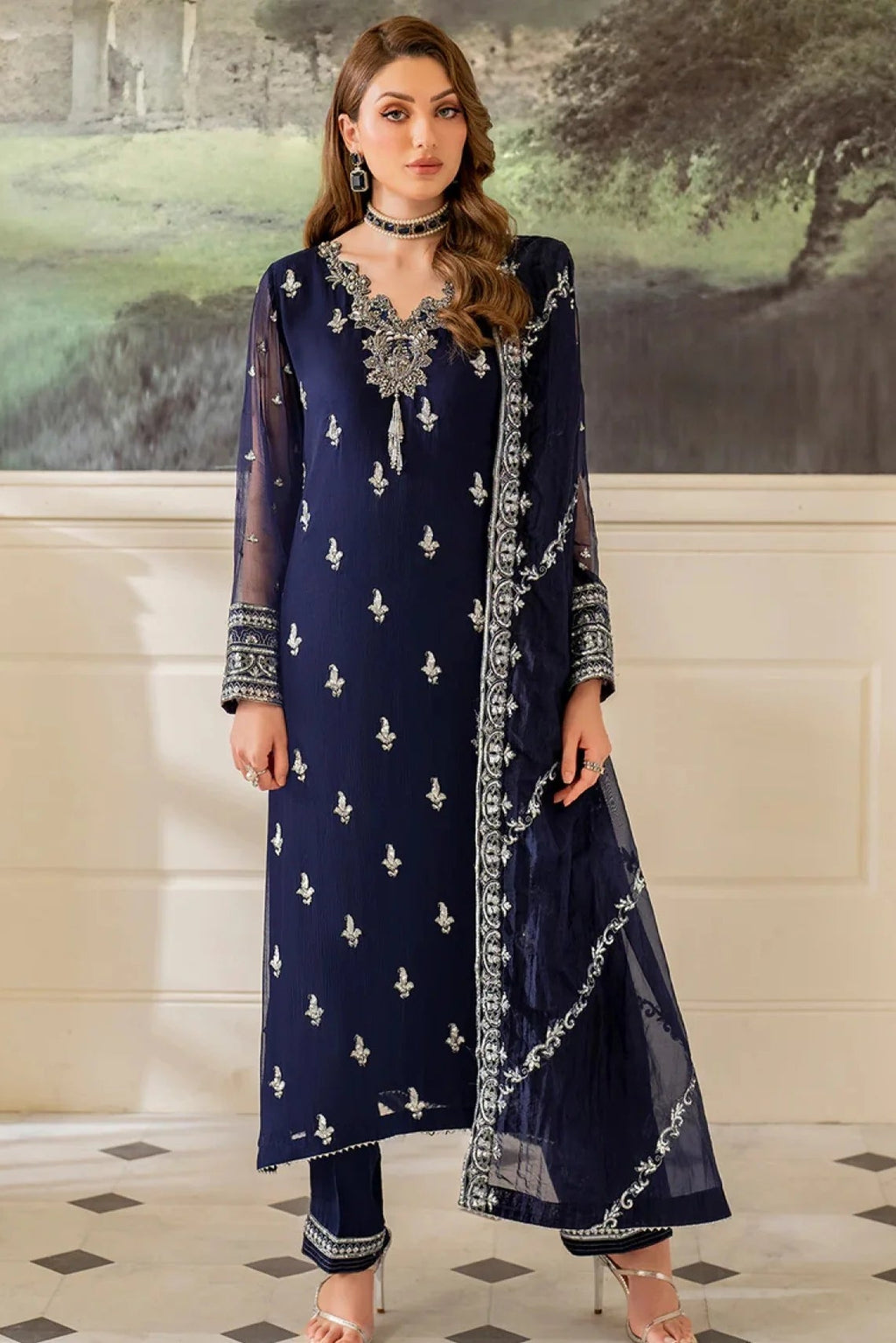 Shiffon Blue 3PCS