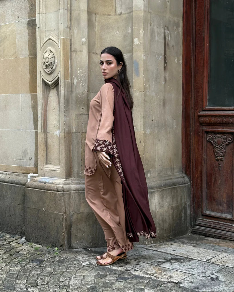 Embroidered Mocha 3PCS