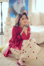Embroidered Maroon 2PCS