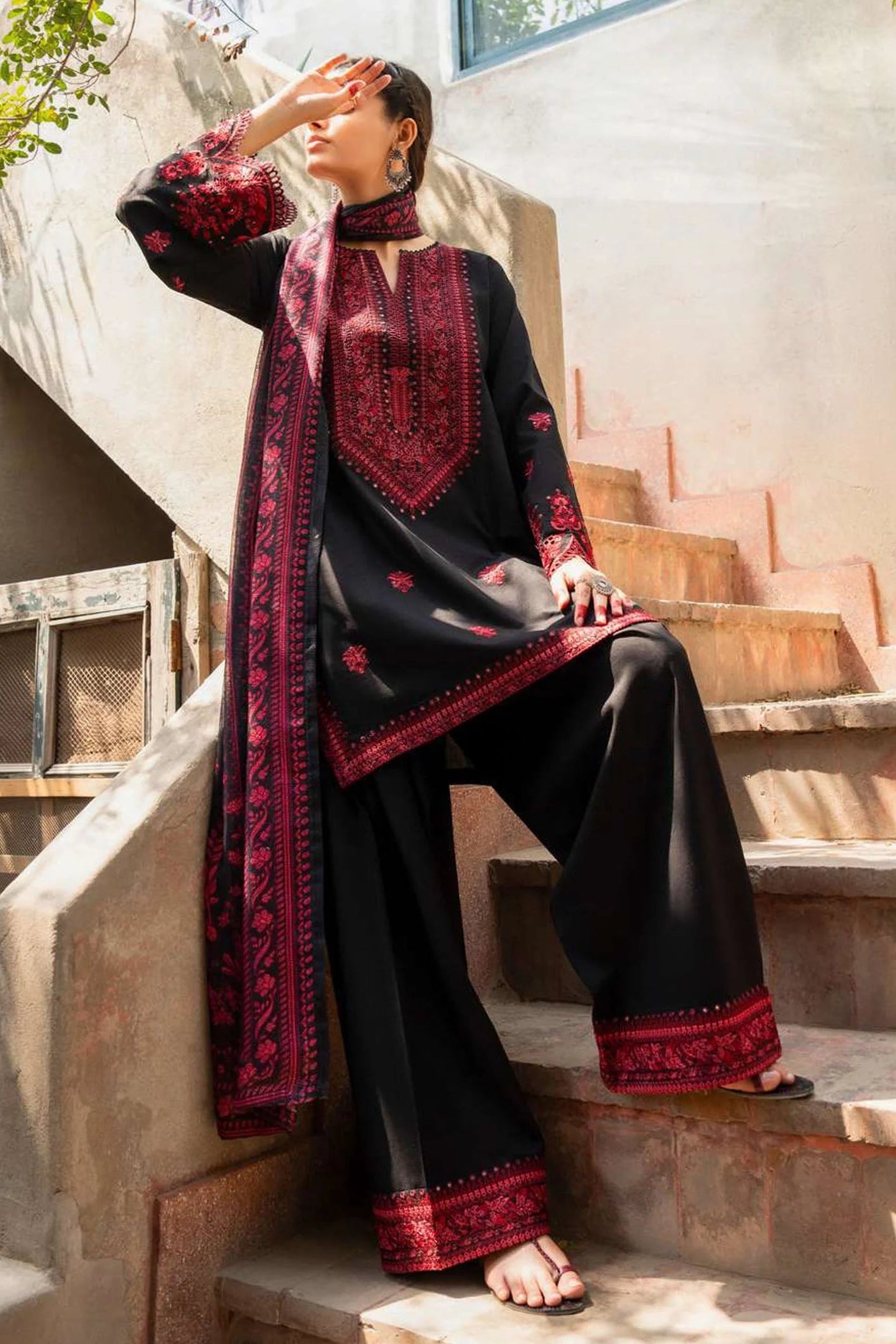 Embroidered  Lubna 3PC