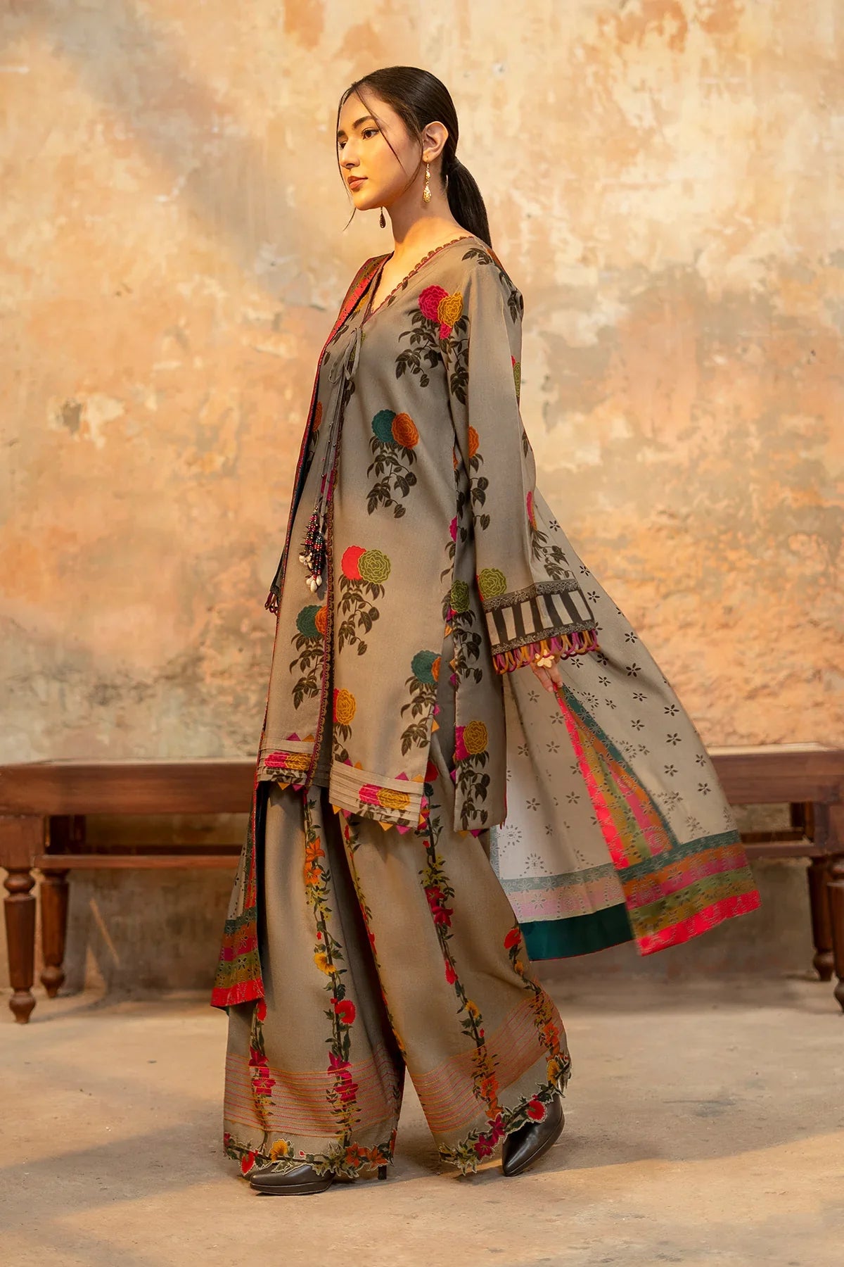 uzwa Printed Stitched 3PCS