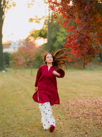 Embroidered Maroon 2PCS